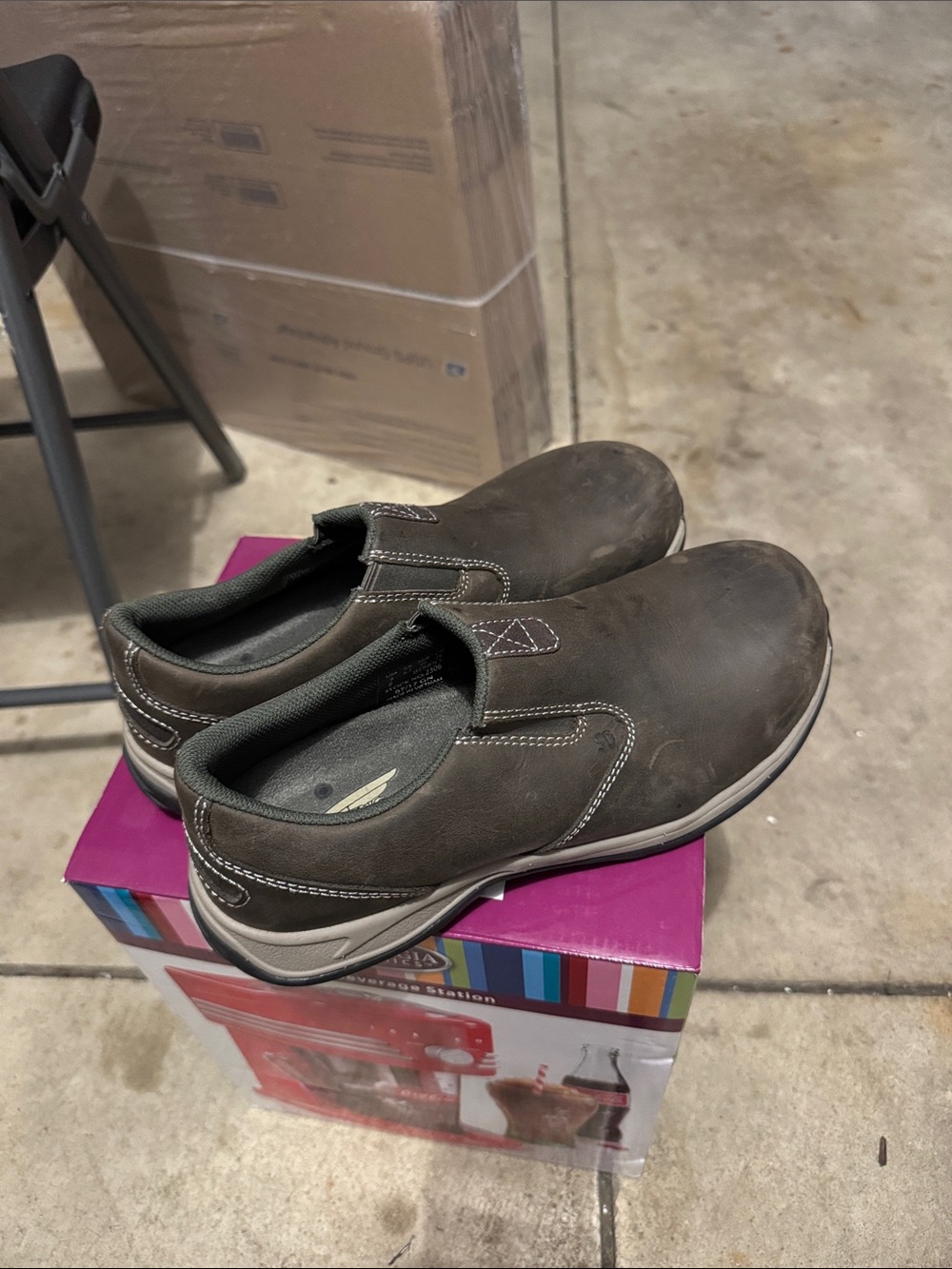 Redwing Women’s Brown Leather Slip-On Slip Resistant Work Shoes size 9B